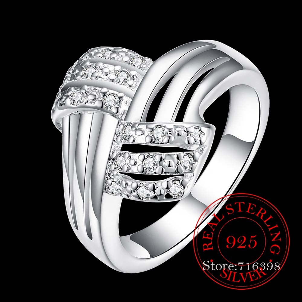 925 Sterling Silver Jewelry Vintage AAA+ Zircon Ring