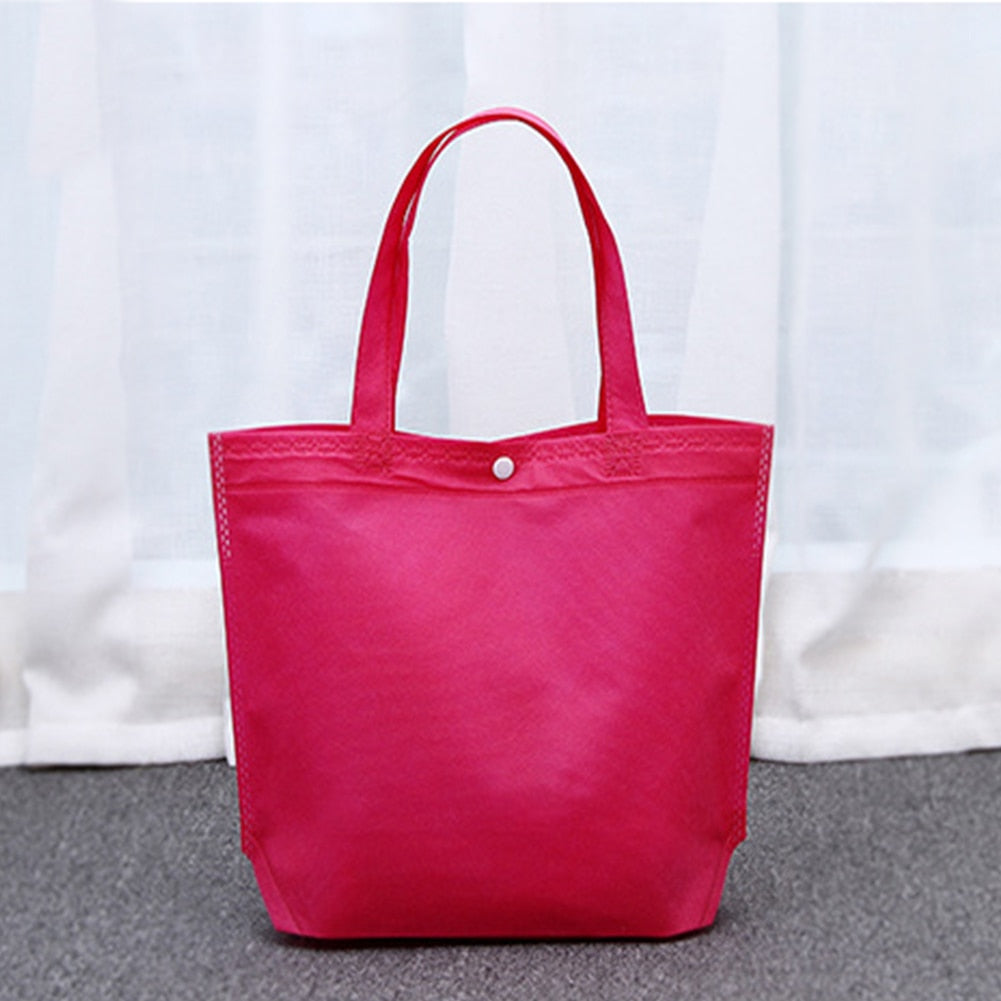 Reusable Foldable Button Durable Non-Woven Tote Shopping Bag
