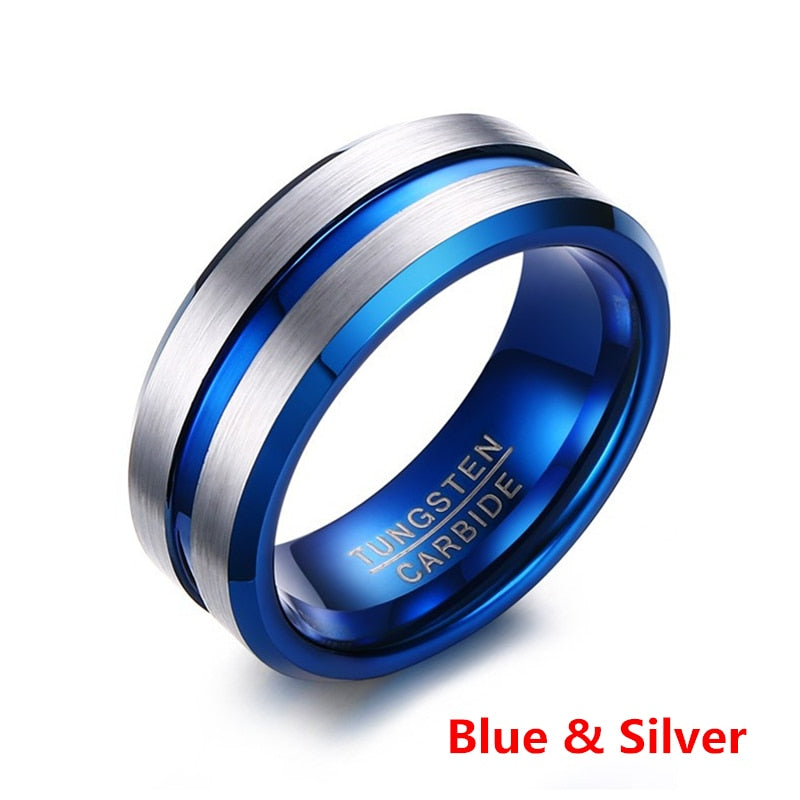 FDLK  Fashion 8MM Men's Stainless Steel Beveled Edge Ring