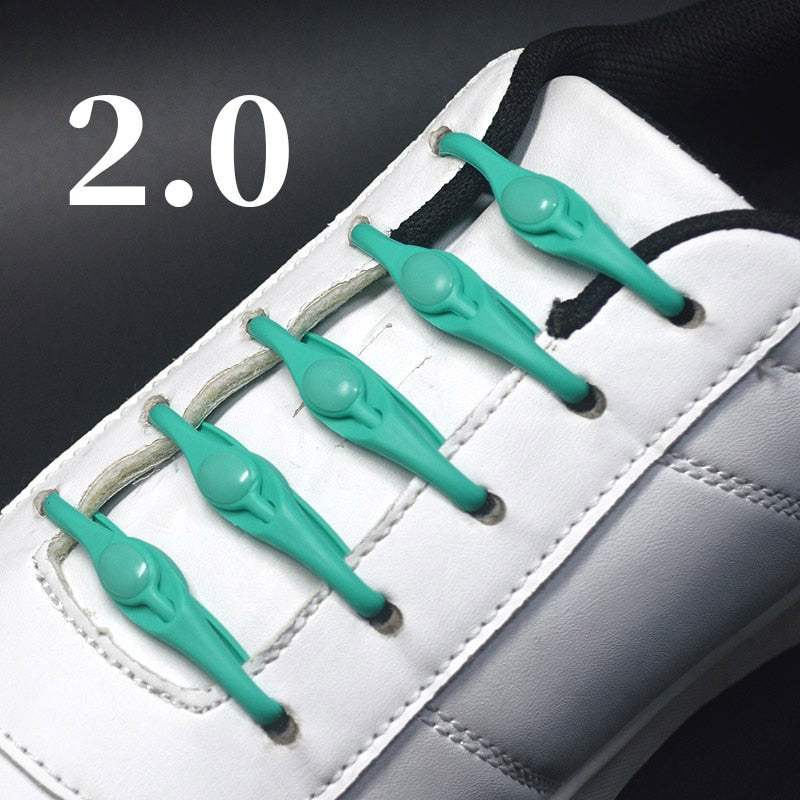 16pcs Silicone Shoelaces Round Elastic Shoe Laces