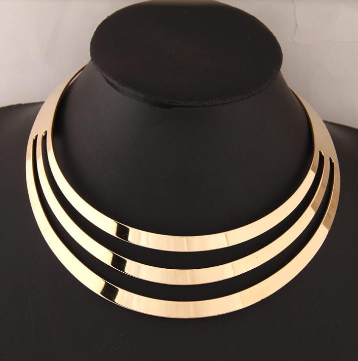 KMVEXO Trendy Gold Metal Torques Necklace