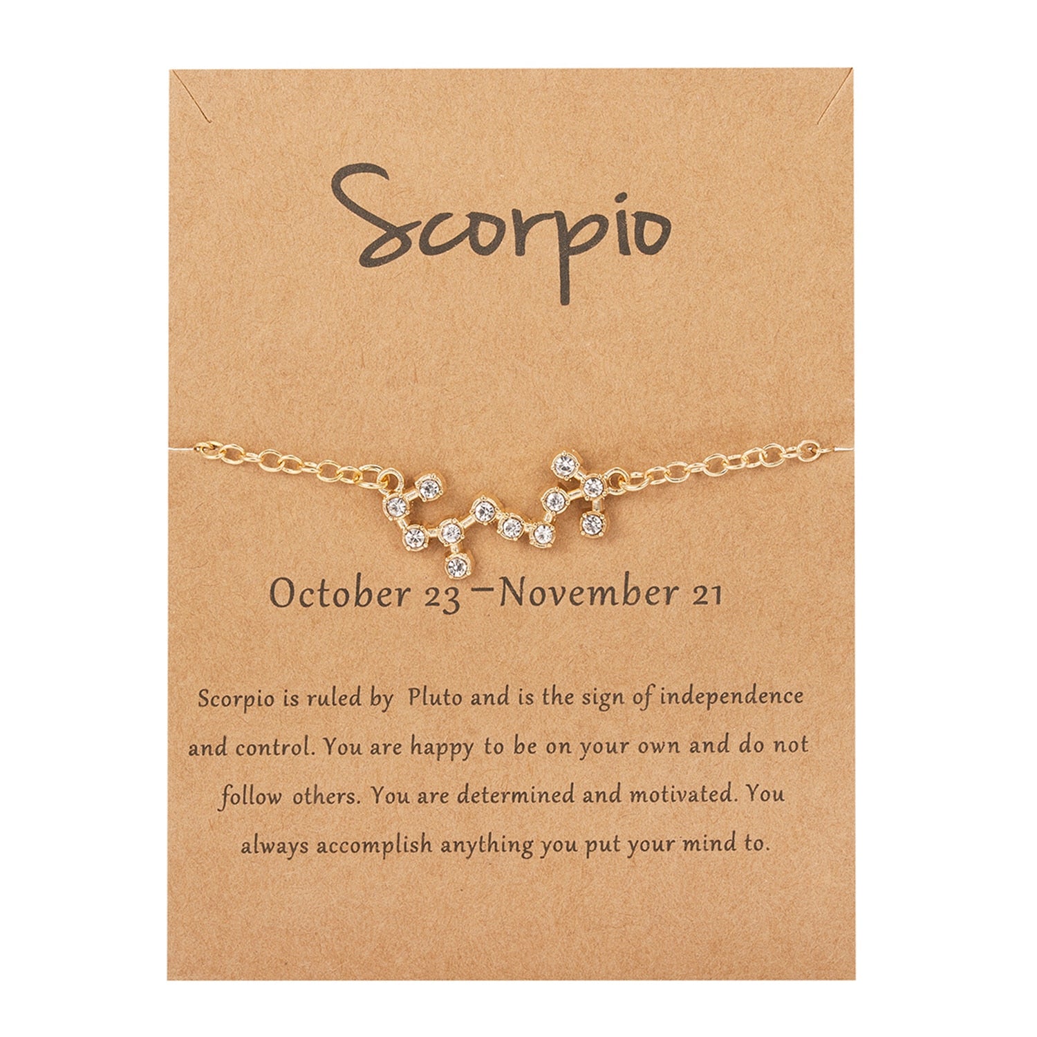 Cardboard Star Zodiac Sign 12 Constellation Bracelet