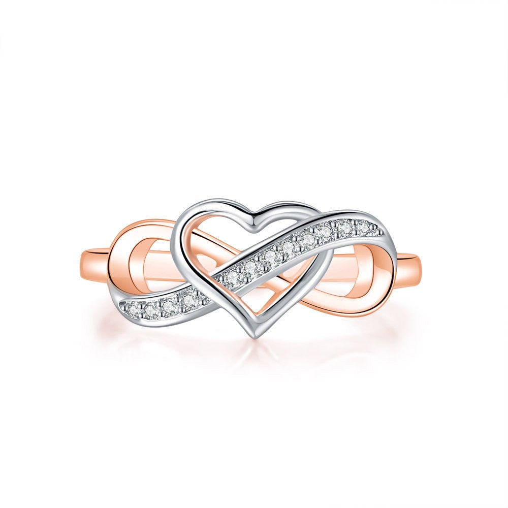 Couple Infinity Love Rings For Women Double Color Dainty