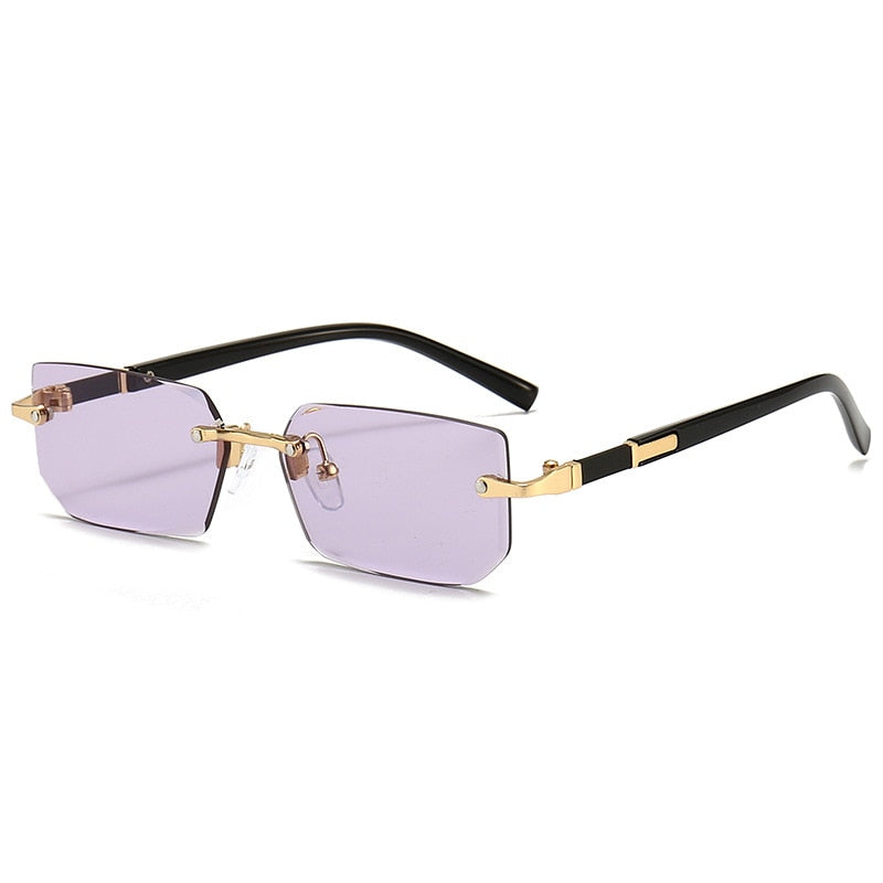 Rimless Rectangle Square Sun Glasses