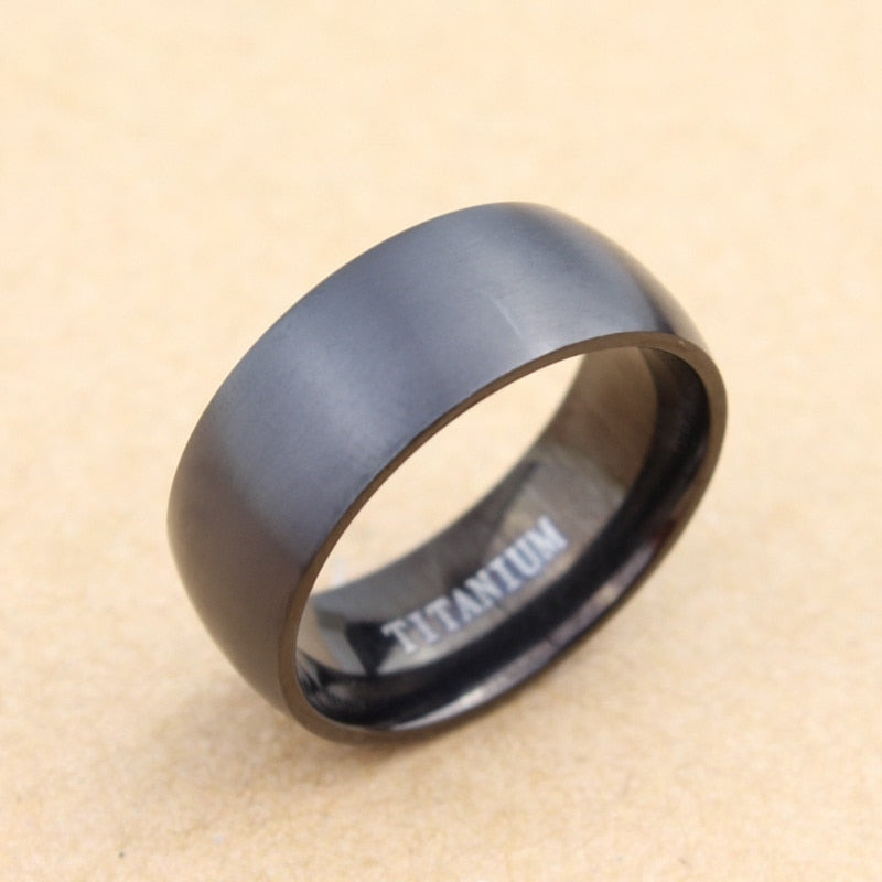 Classic Men Stainless Steel Rings Black Solid Simple Vintage Ring