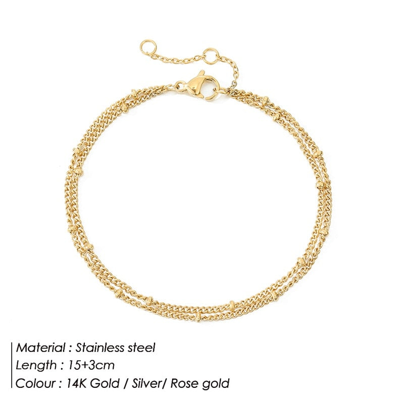 JUJIE 316L Stainless Steel Ball Chain Bracelet