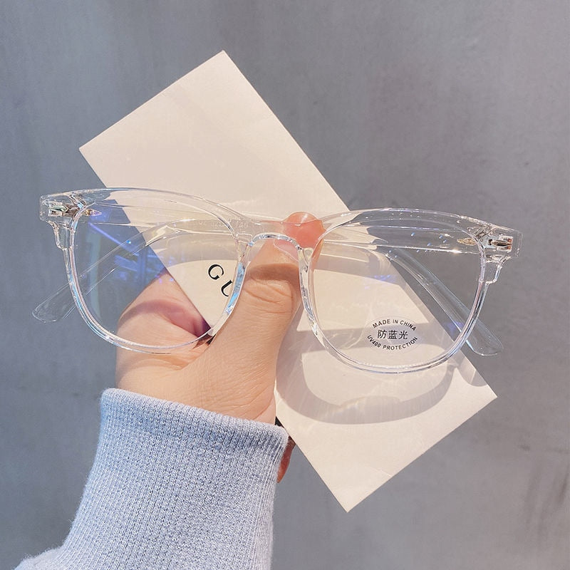 Transparent Computer Glasses Frame Women Men Anti Blue Light Round Eyewear
