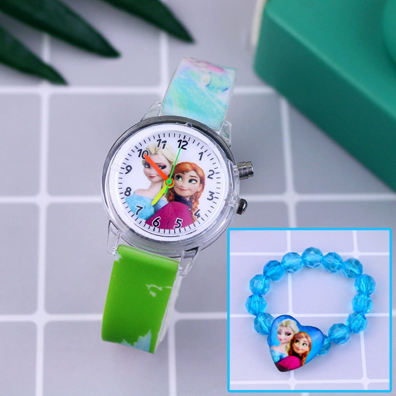 Silicone Strap Princess Elsa Children Watch