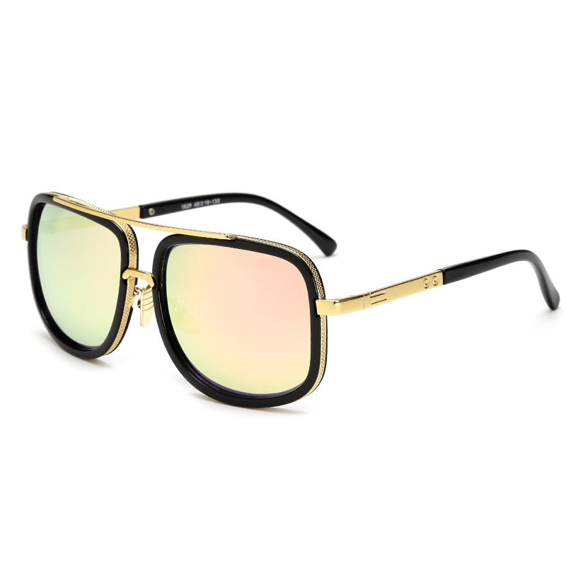 Big Frame Square Metal Sun Glasses