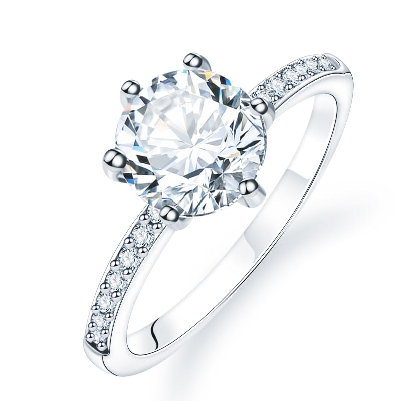Trendy Crystal Engagement Claws White Zircon Cubic elegant Ring