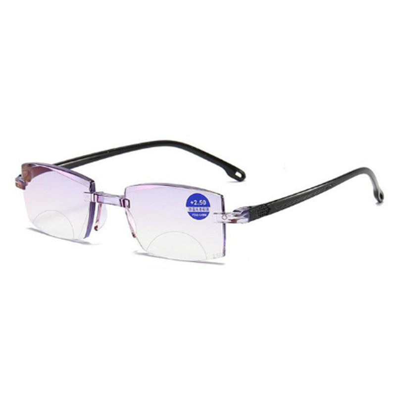 Diamond-cut Blue Light Blocking Multifocal Eyewear Ultralight Rimless Eyeglasses