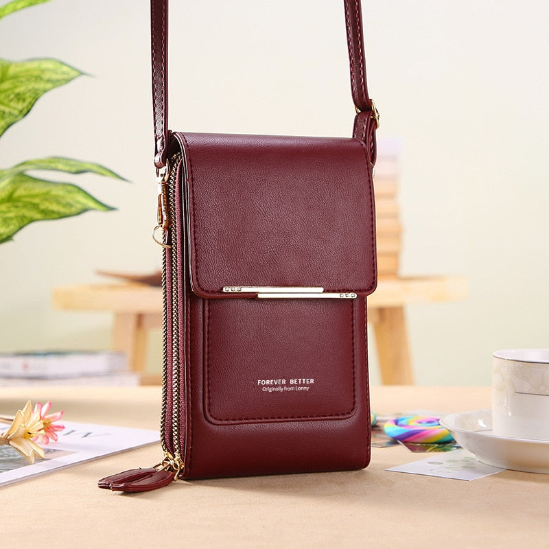 Buylor Soft Leather Women&#39;s Bag Wallets Touch Screen Cell Phone Purse Bags of Women Strap Handbag Female Crossbody Shoulder Bag