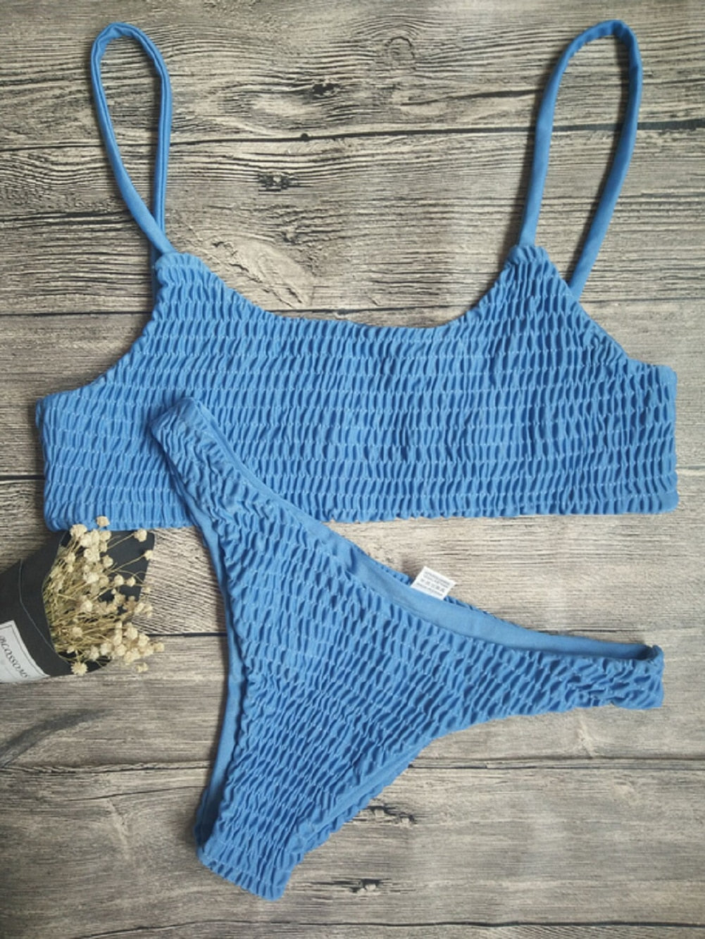 Ruffles Crochet Push-up Bikini Set