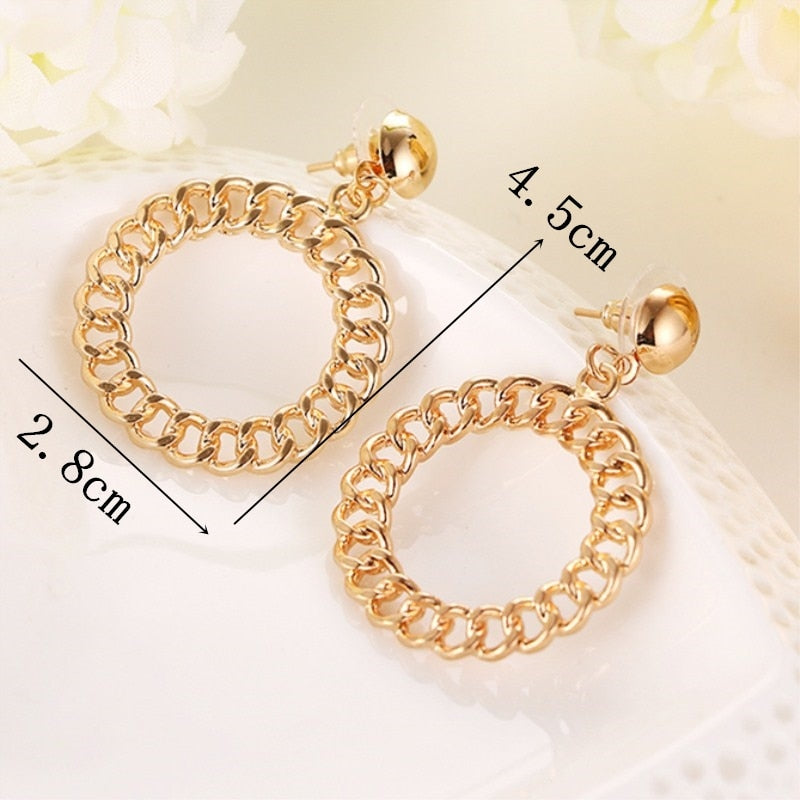 Big Black Flower Hanging Earrings For Women Exaggerated Rock Personality