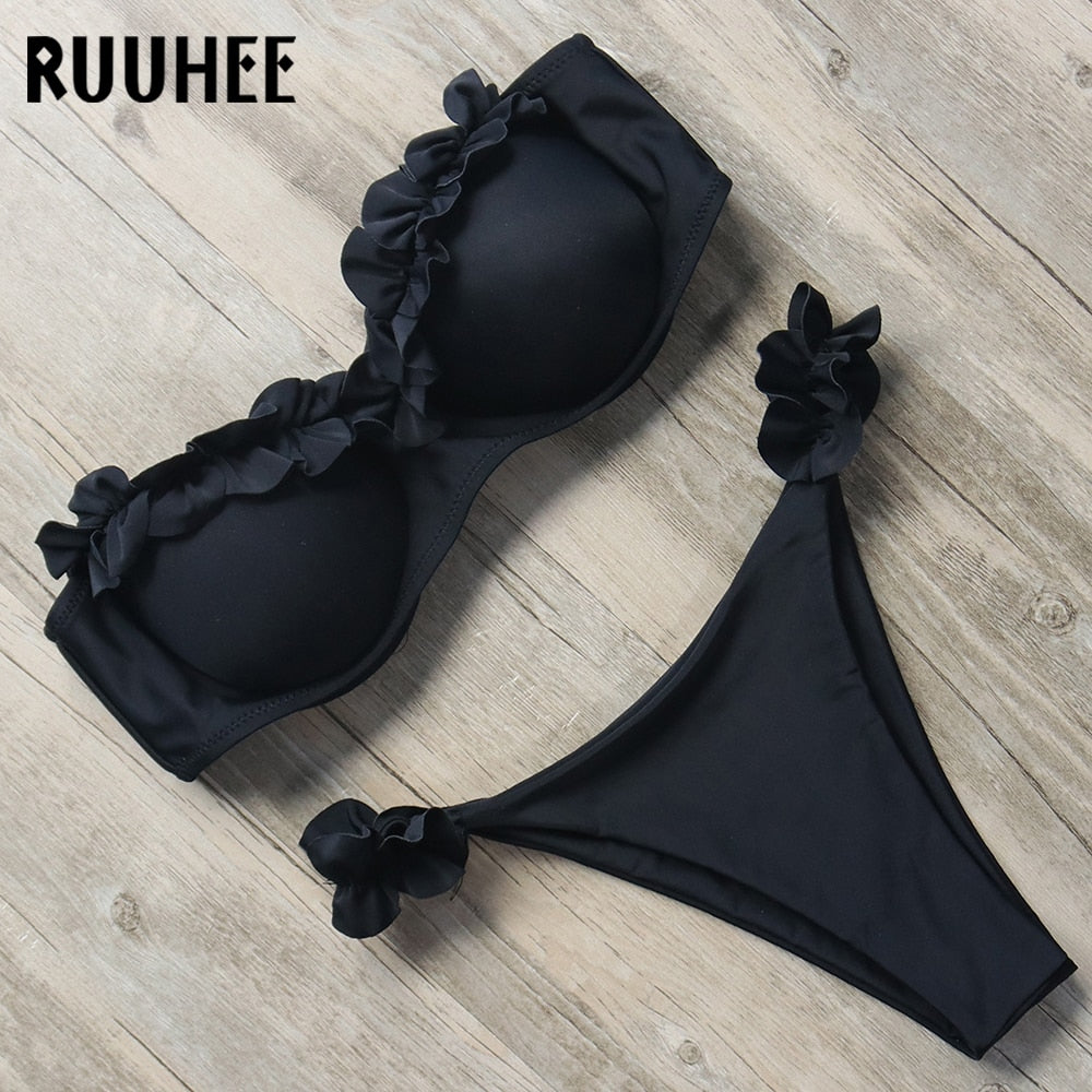 RUUHEE Bandeau Bikini Swimwear Women Swimsuit