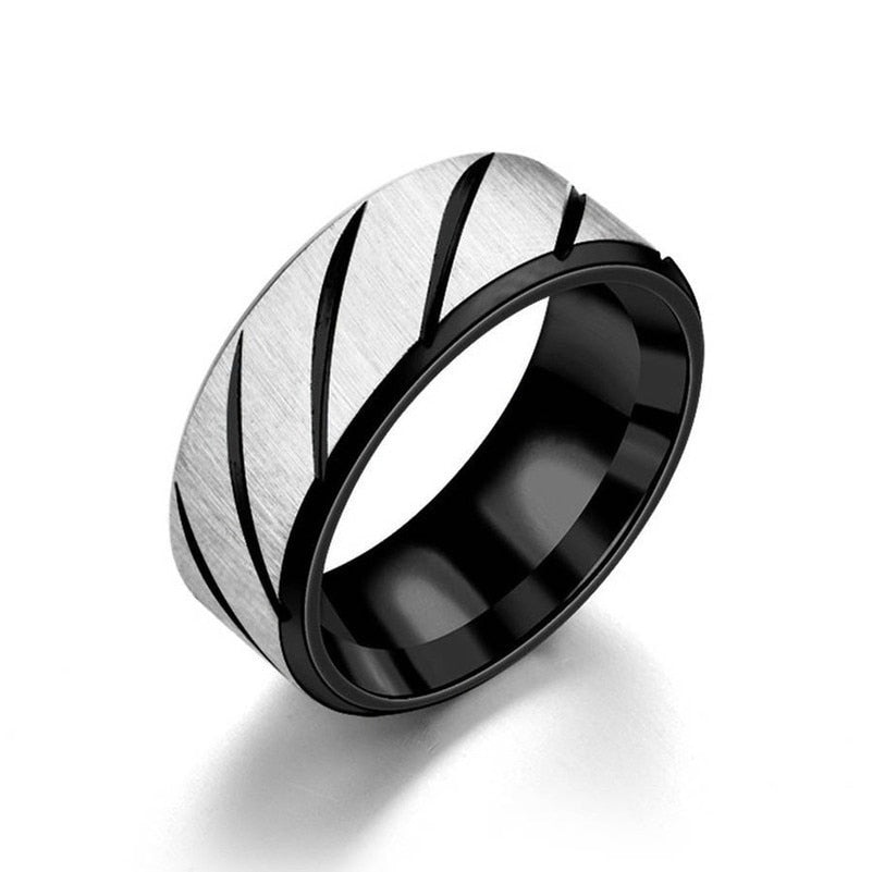 Golden Wave Pattern Wedding Infinite Ring Titanium Steel