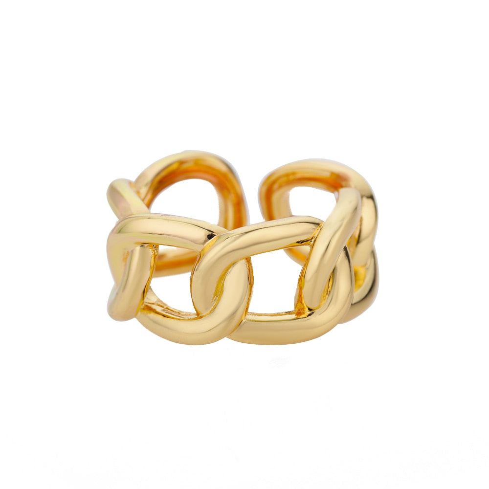 Twist Chain Snake Stainless Steel Open Ring