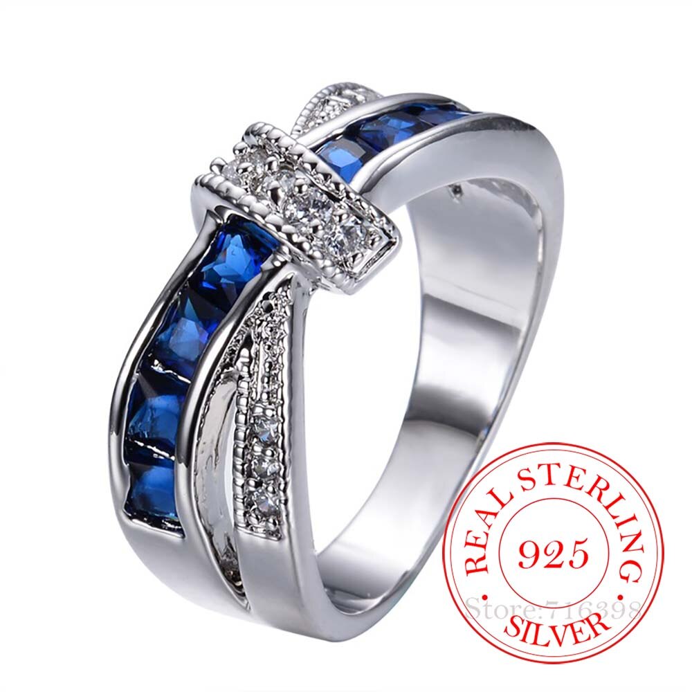 925 Sterling Silver Jewelry Vintage Purple Crystal Ring