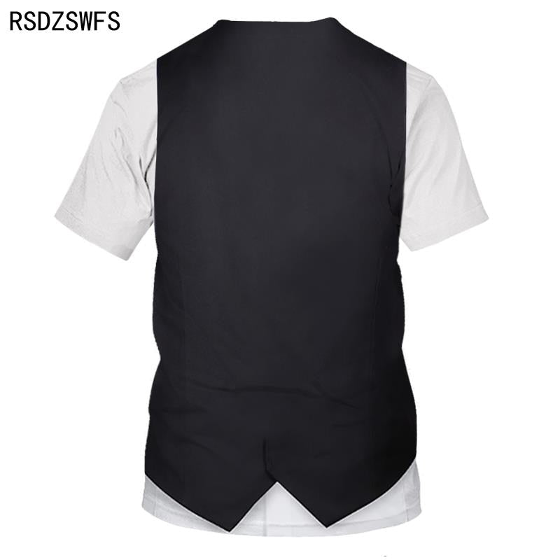 Two Piece 3D T-Shirt Digital Printed Men's Tops Tees