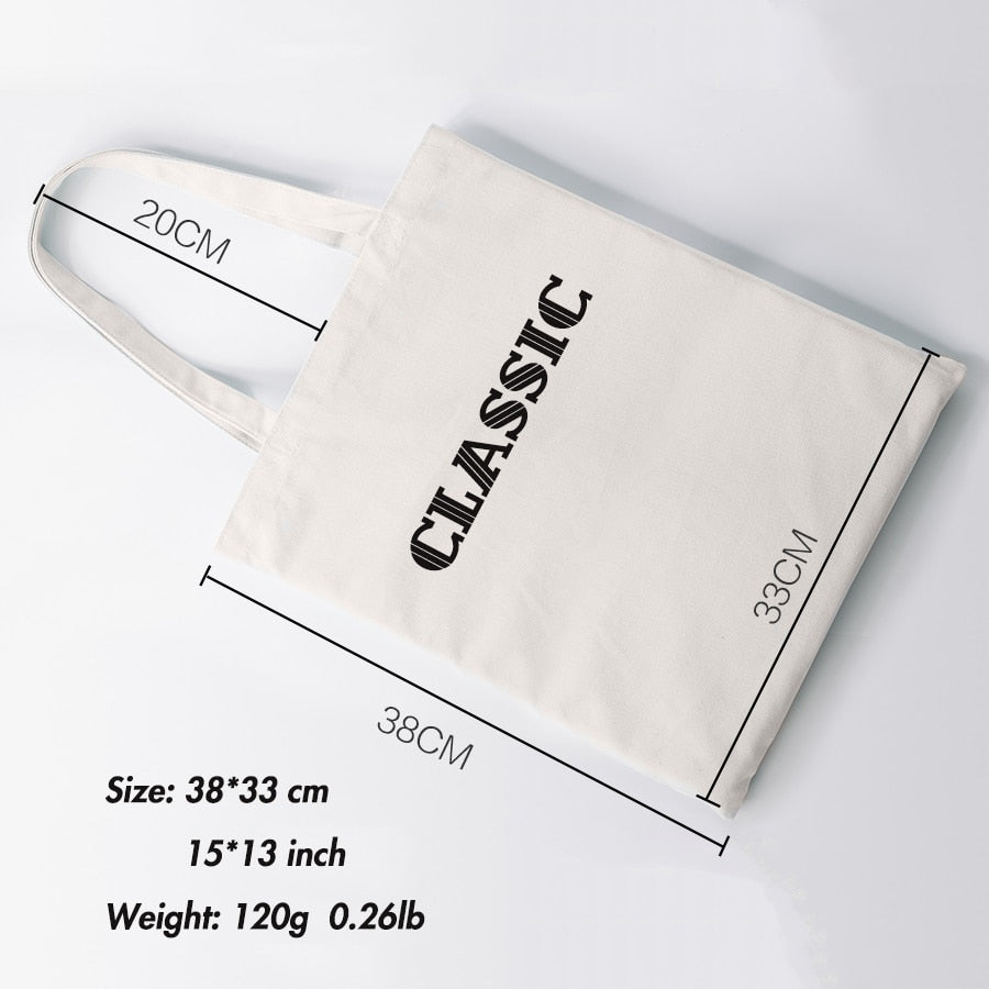 Custom Original Design White Zipper Unisex Canvas Bags