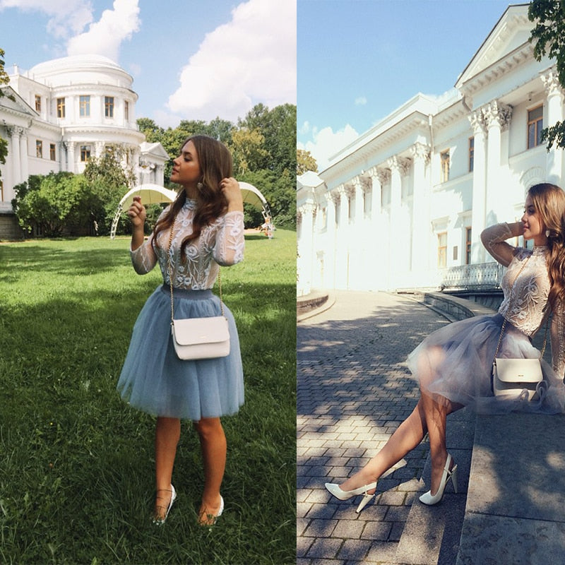 Quality 5 Layers Fashion Tulle Pleated TUTU Skirt