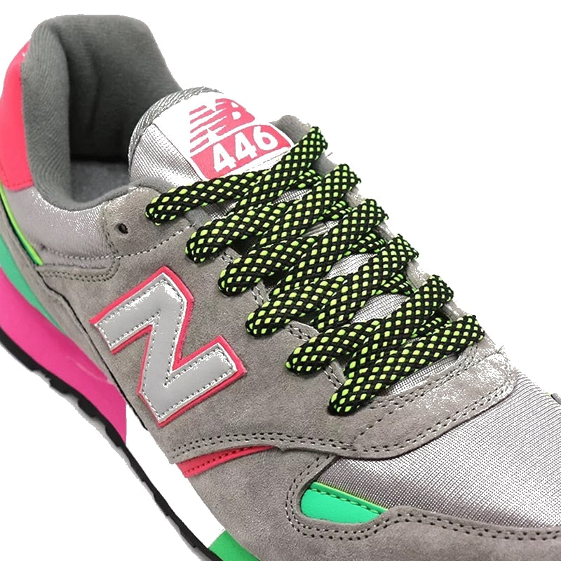 1 pair shoelace Fashion Polyester Sneaker Shoe Lace Colors Checkered Double Layer Hollow Flat Shoelaces 100/120/140CM PD1