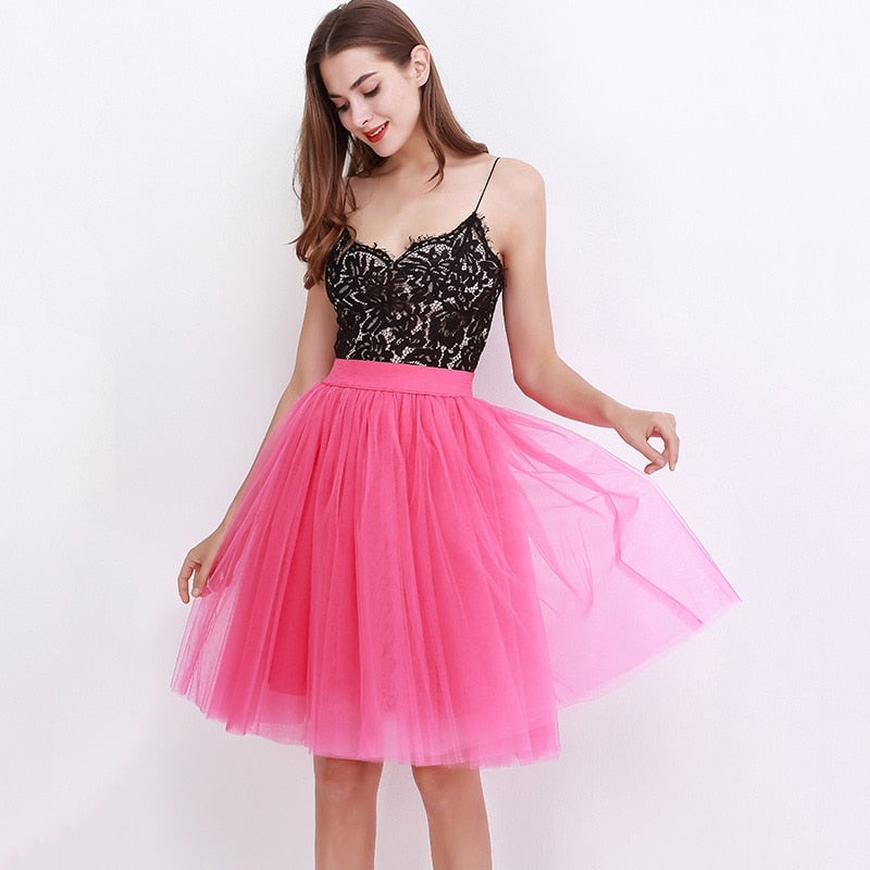 Quality 5 Layers Fashion Tulle Pleated TUTU Skirt