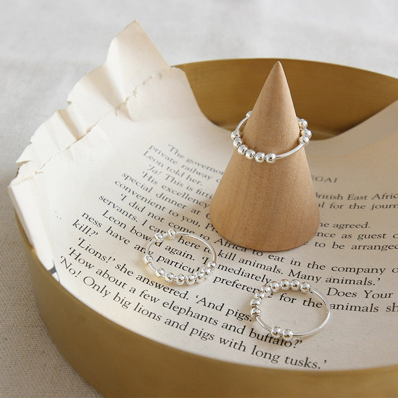 Flyleaf 100% 925 Sterling Silver Beaded Ring