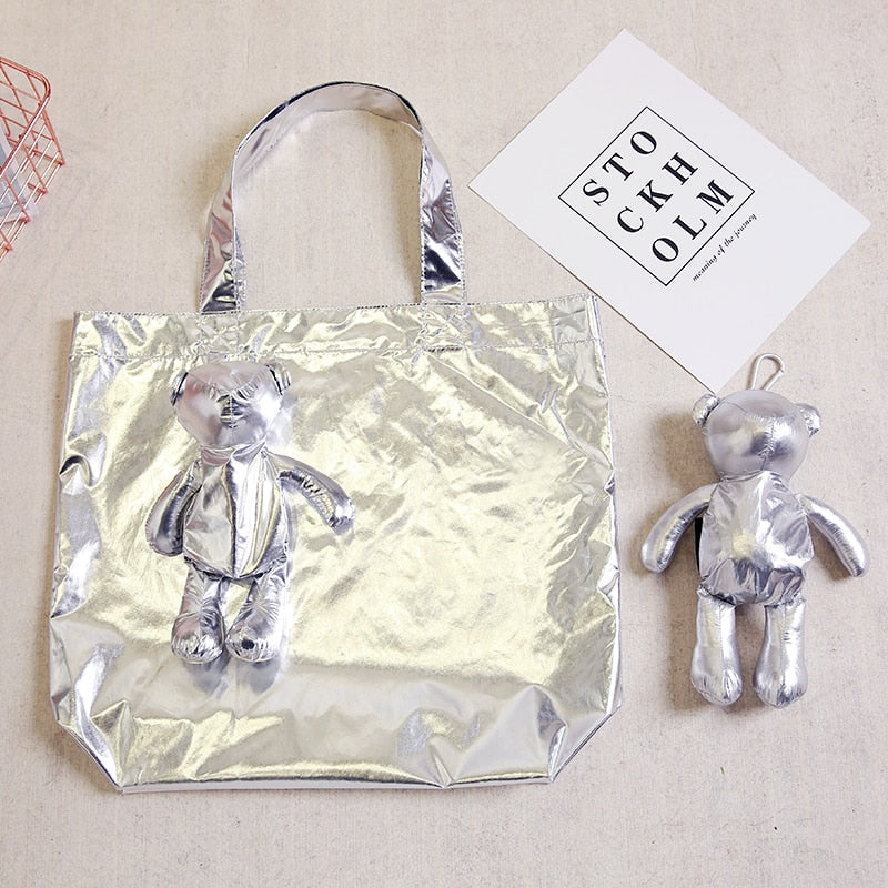ECO Silver Coated Bear Cotton filling Waterproof High-Quality Reusable Tote