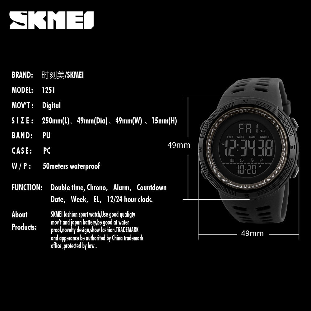 SKMEI Brand Men Waterproof  Sports Watch