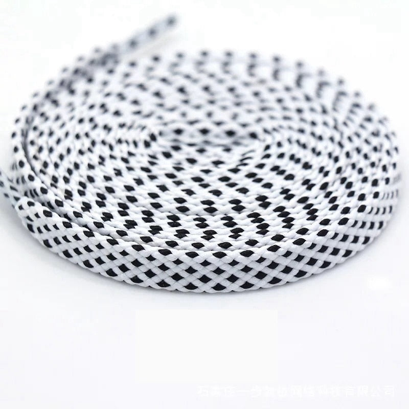 1 pair shoelace Fashion Polyester Sneaker Shoe Lace Colors Checkered Double Layer Hollow Flat Shoelaces 100/120/140CM PD1