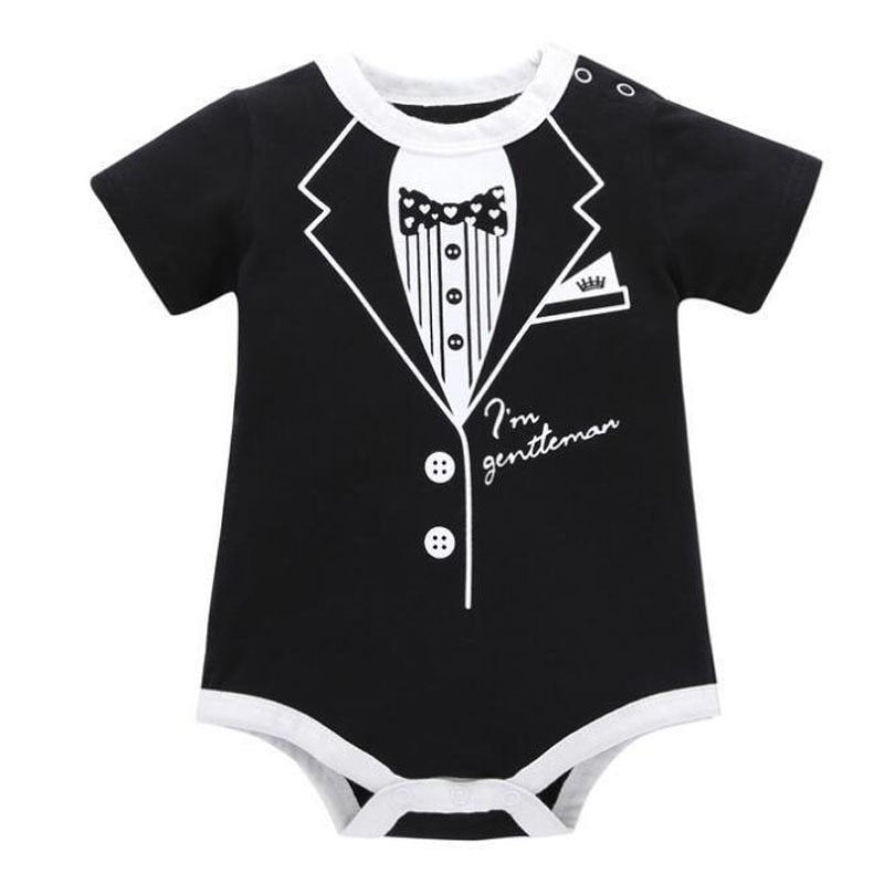 Summer Gentleman Rompers 0-12M Infnat Boys Cotton Jumpsuit
