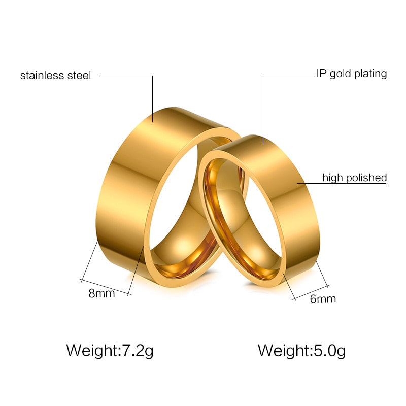 Wedding Ring Gold Color Engagement Rings for Women and Men Jewelry
