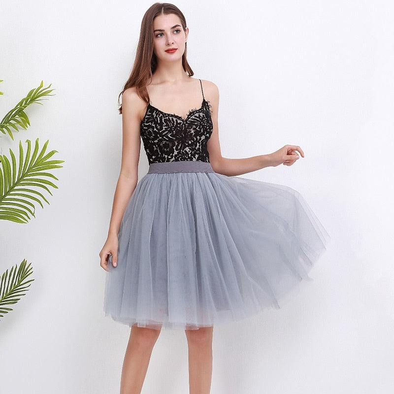 Quality 5 Layers Fashion Tulle Pleated TUTU Skirt