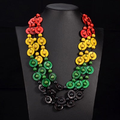 UDDEIN Bohemia Ethnic Multi Layer Beads Necklace