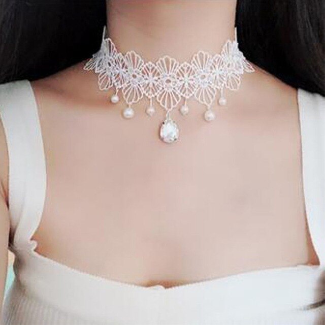 Gothic Classic White Collar Vintage Choker Necklace