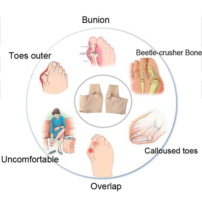 Big Toe Splint Separator Hallux Valgus Bunion Corrector Orthotic Feet Care Thumb Adjuster Correction Pedicure Socks Straightener