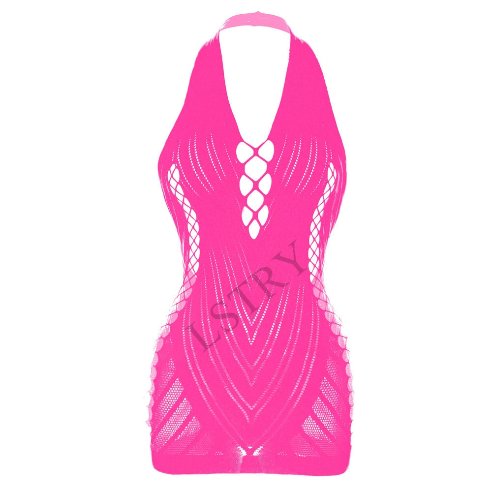 Porno Sexi Women Lingerie Dress Fishnet Hot Vestido Sexy Erotic Transparent Underwear Sexy Lady Costumes Night Dresses Intimates