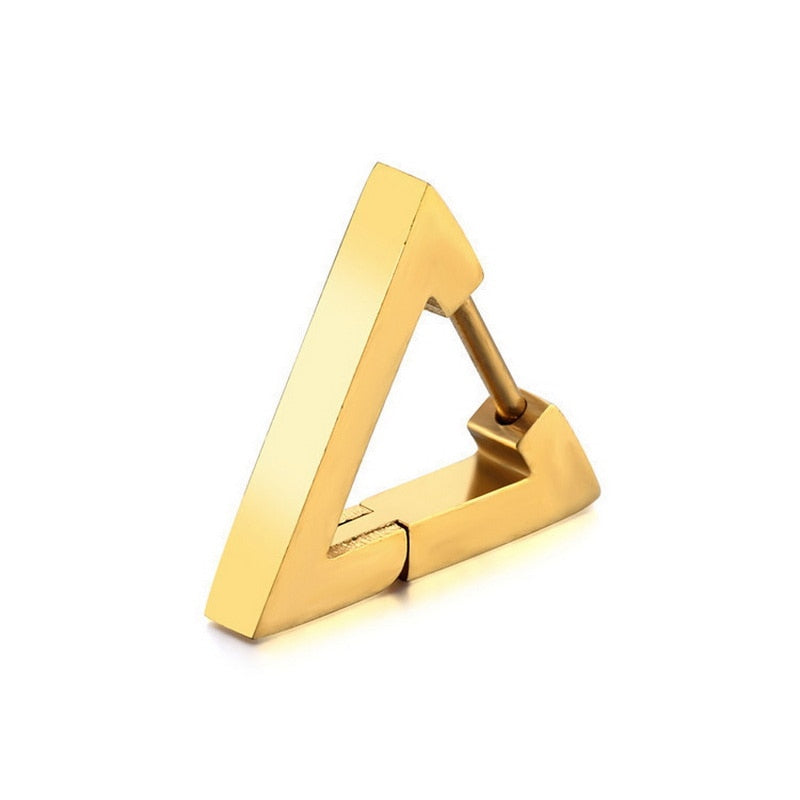 Rinhoo 1 Pcs Triangle Unisex Earrings Stainless Steel