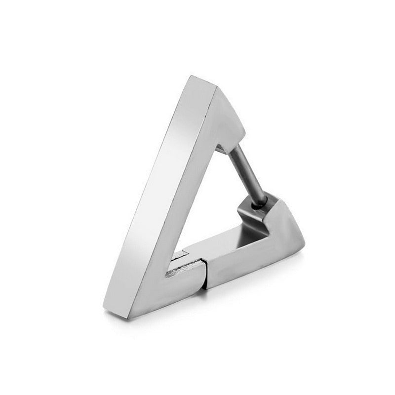 Rinhoo 1 Pcs Triangle Unisex Earrings Stainless Steel
