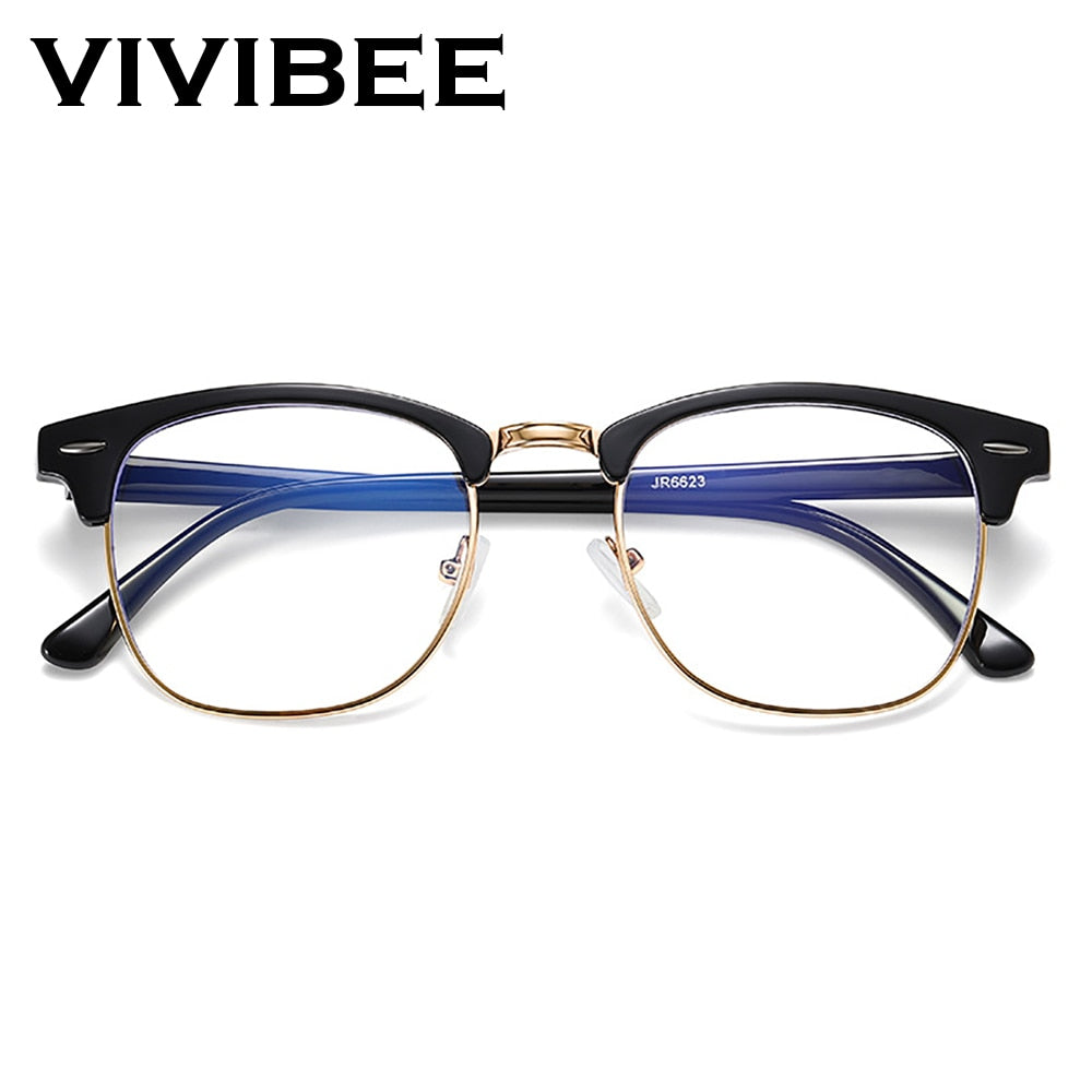 VIVIBEE Classic Semi Rimless Anti Blue Light Blocking Glasses