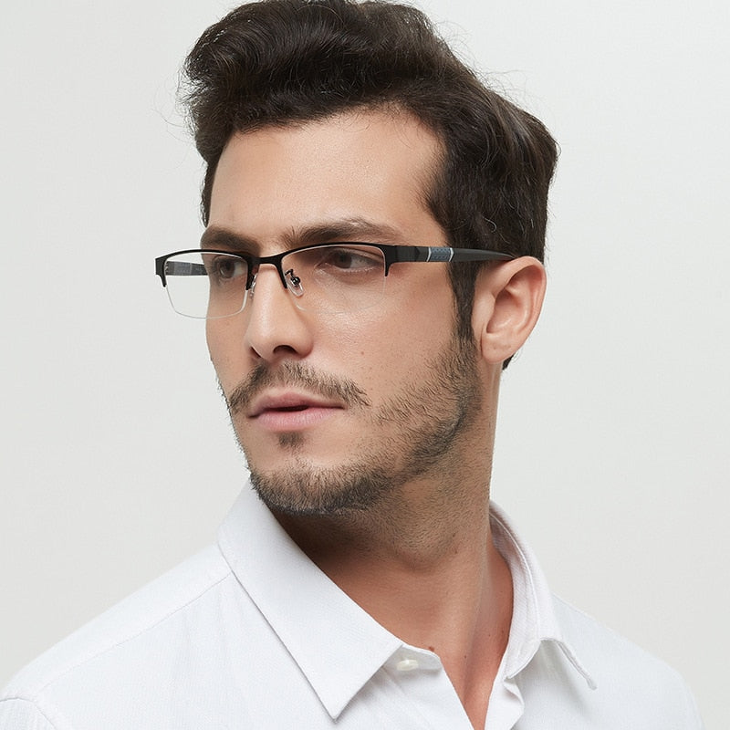 High Quality Half-frame Diopter Glasses Business Male Presbyopic Eyeglasses