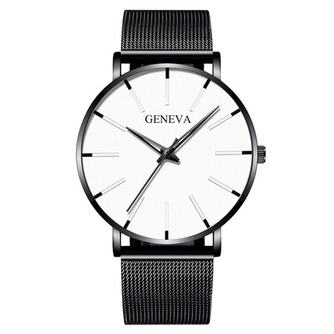 reloj hombre 2022 Watch Men Minimalist Ultra Thin Watches Men&#39;s Fashion Stainless Steel Mesh Belt Quartz Watch relogio masculino