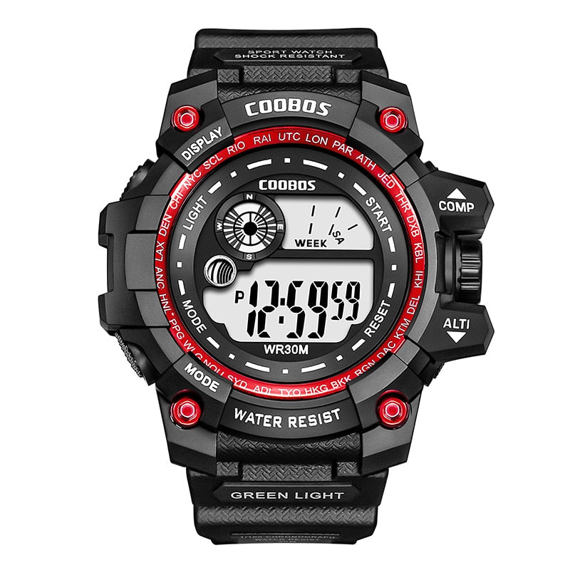 COOBOS LED Digital Luminous Fashion Sport Waterproof Watch