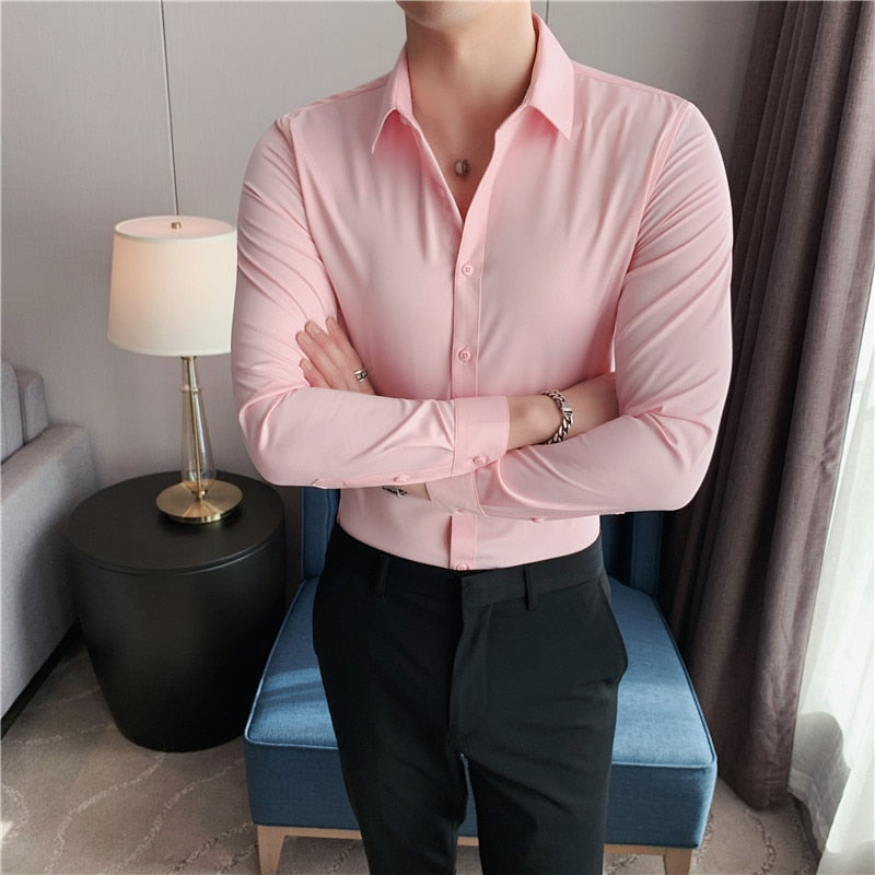 British Style Long Sleeve Formal Wear Shirt Men
