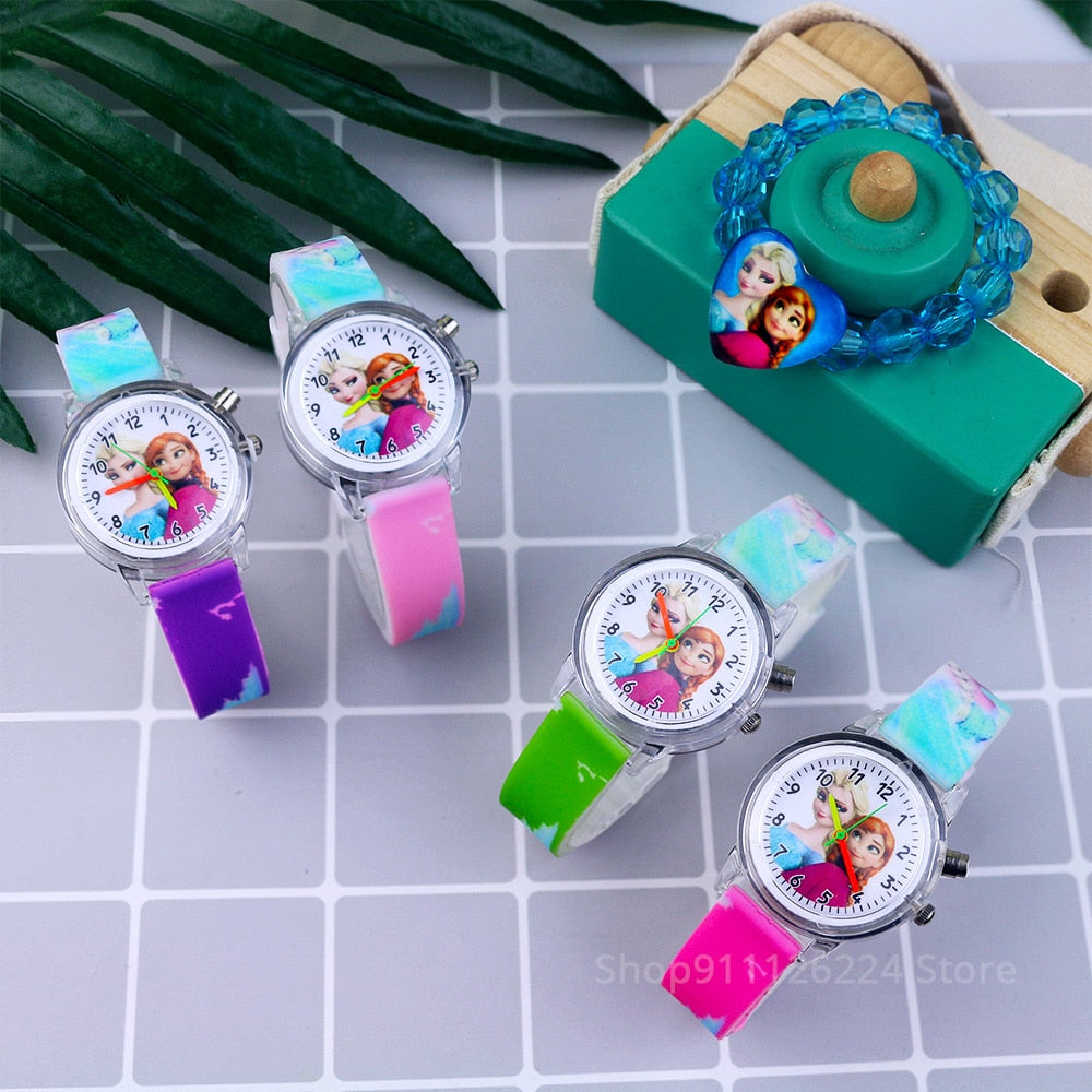 Silicone Strap Princess Elsa Children Watch