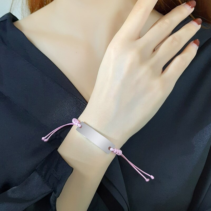 Adjustable Braided Rope Stainless Steel Bangle