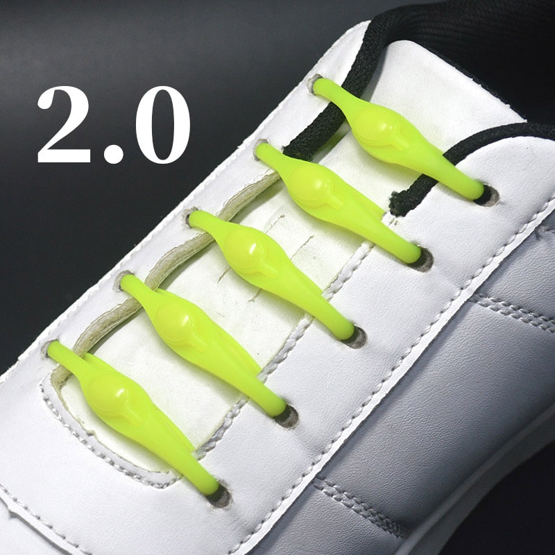 16pcs Silicone Shoelaces Round Elastic Shoe Laces