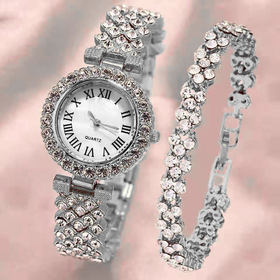 Luxury steel belt Love Steel belt Rhinestone Quartz Wrist Watch