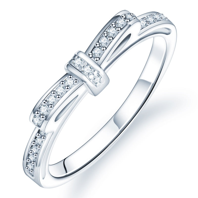 Trendy Crystal Engagement Claws White Zircon Cubic elegant Ring